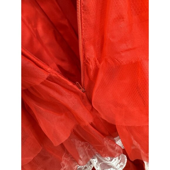 Vintage Women's 1970's Layered Red White Dress Cupcake Party Cocktail Size 7 - Picture 15 of 16
